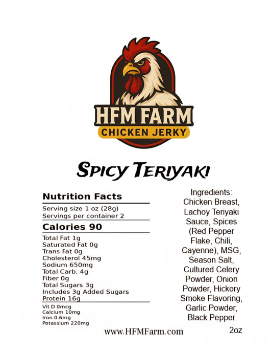 HFM Farm Spicy Teriyaki Chicken Jerky