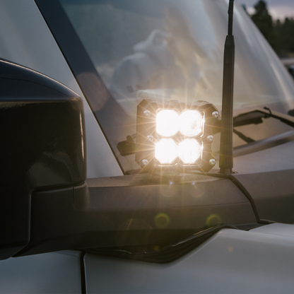 Heretic 6-Series Quattro LED Pod Light - Spot Beam, Clear Lens, Black Bezel