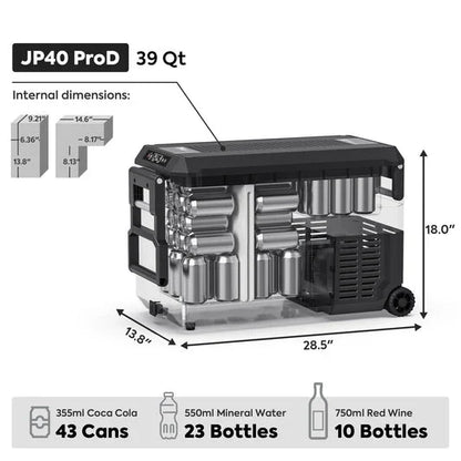ICECO JP40 Pro Dual Zone Wheeled 39QT Portable Cooler Silver