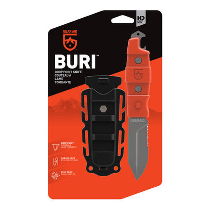 Gear Aid Buri Drop Point Fixed-Blade Knife (Orange)