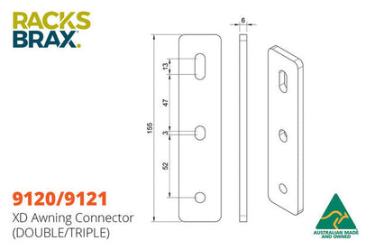 RacksBrax XD Awning Connector (Double)