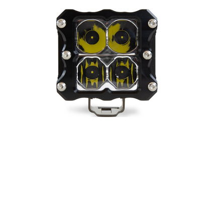 Heretic 6-Series Quattro LED Pod Light - Spot Beam, Clear Lens, Black Bezel