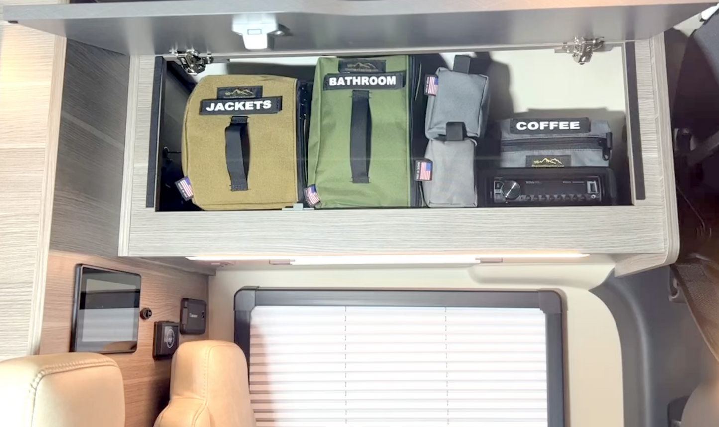 Overhead Cabinet Storage Divider Bags for Van Cabinets
