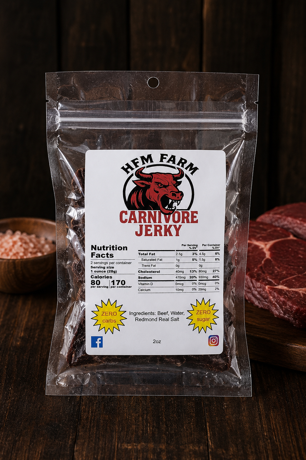 HFM Farm Carnivore Beef Jerky
