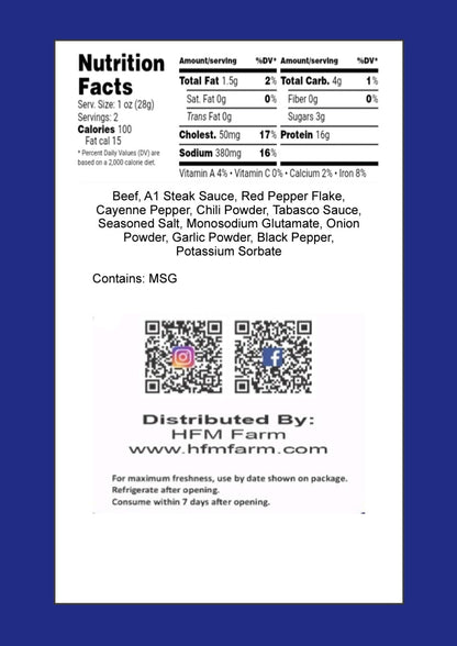 HFM Farm Fiery A1 Beef Jerky