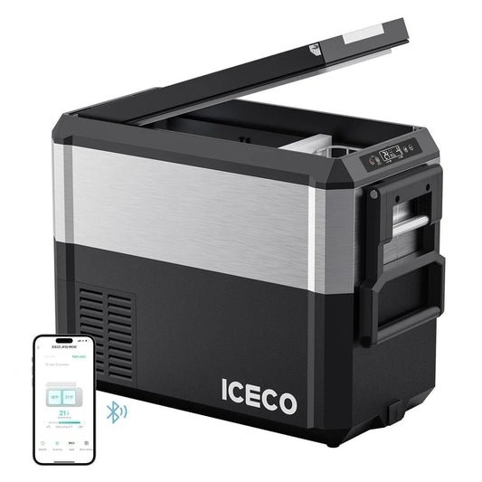 ICECO JP50 Pro Dual Zone Wheeled 51QT Portable Cooler Silver