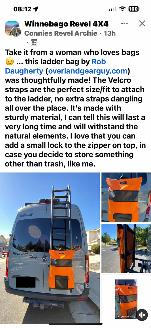 Ladder Trash Bag for Van & Vehicle Rear Ladders - 24 Inch