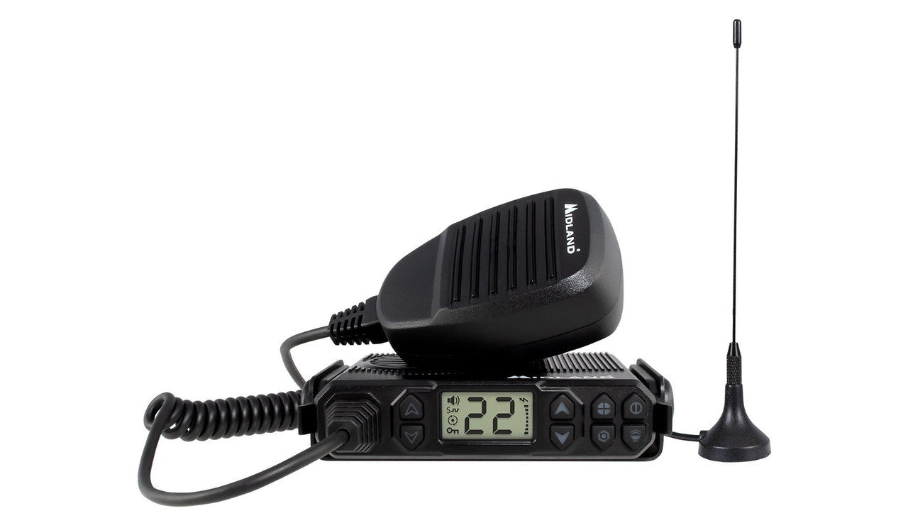 Midland MXT105 MicroMobile 5-Watt GMRS Radio with NOAA Weather and Magnetic-Mount Antenna