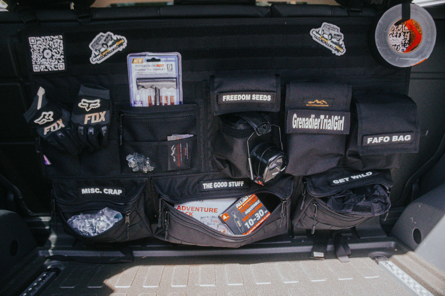 Rear Bench Seat Organizer — Universal Headrest Mount