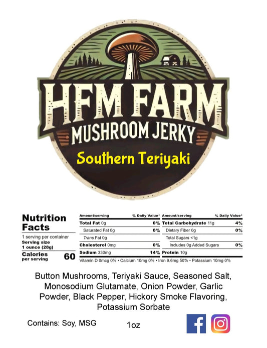 HFM Farm Southern Teriyaki Mushroom Jerky