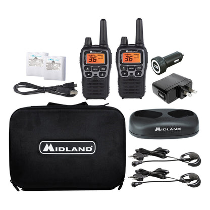Midland X-Talker Two-Way Radio Pair Kit with Headsets, Chargers & Case