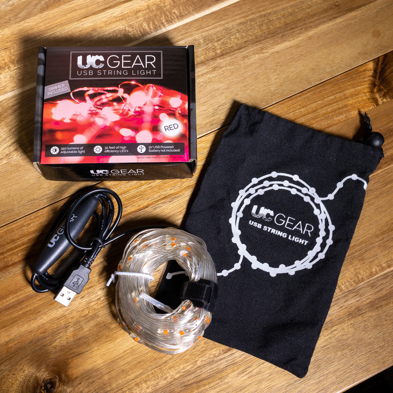 UC Gear 32 ft LED String Lights - Red