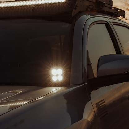 Heretic 6-Series Quattro LED Pod Light - Spot Beam, Clear Lens, Black Bezel
