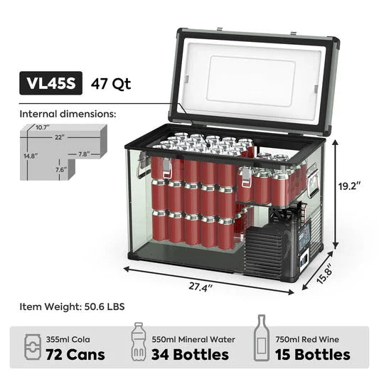 ICECO VL45 Single Zone 47QT 12V Portable Fridge Freezer Olive