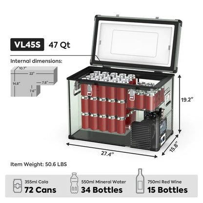 ICECO VL45 Single Zone 47QT 12V Portable Fridge Freezer Olive