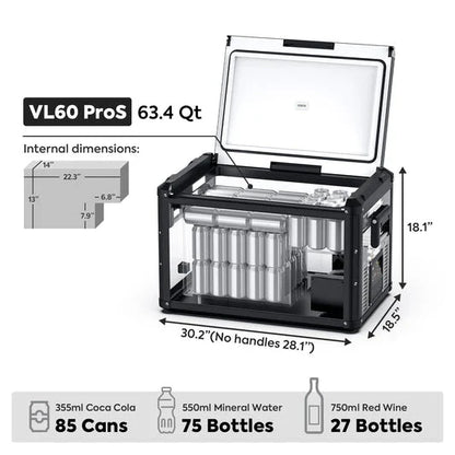 ICECO VL60 Pro Single Zone 63QT Portable Cooler Black