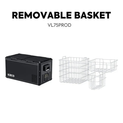 ICECO VL75 Pro Dual Zone 79QT Portable Cooler Black