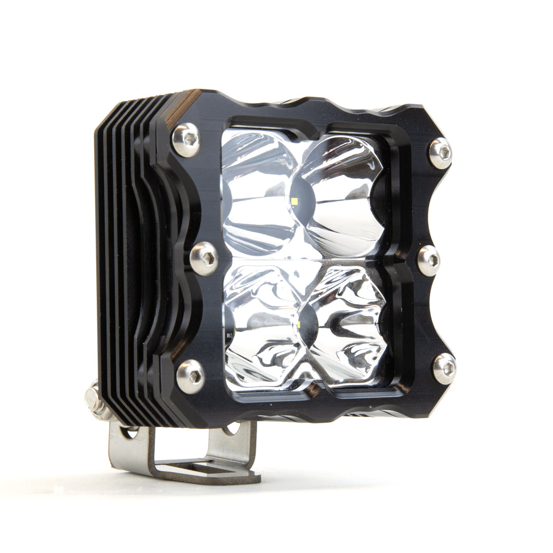 Heretic 6-Series Quattro LED Pod Light - Spot Beam, Clear Lens, Black Bezel