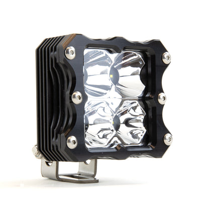 Heretic 6-Series Quattro LED Pod Light - Spot Beam, Clear Lens, Black Bezel
